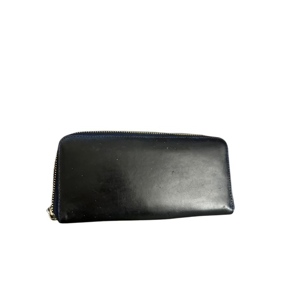 Coach Black Leather Zip Around Wallet Clutch Travel Organizer - Picture 2 of 3